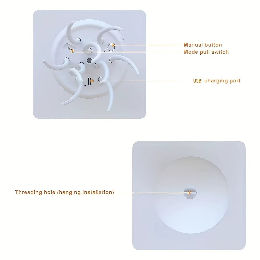 Lámpara Medusa Flotante — Luz Nocturna RGB con Control de Voz y Carga USB