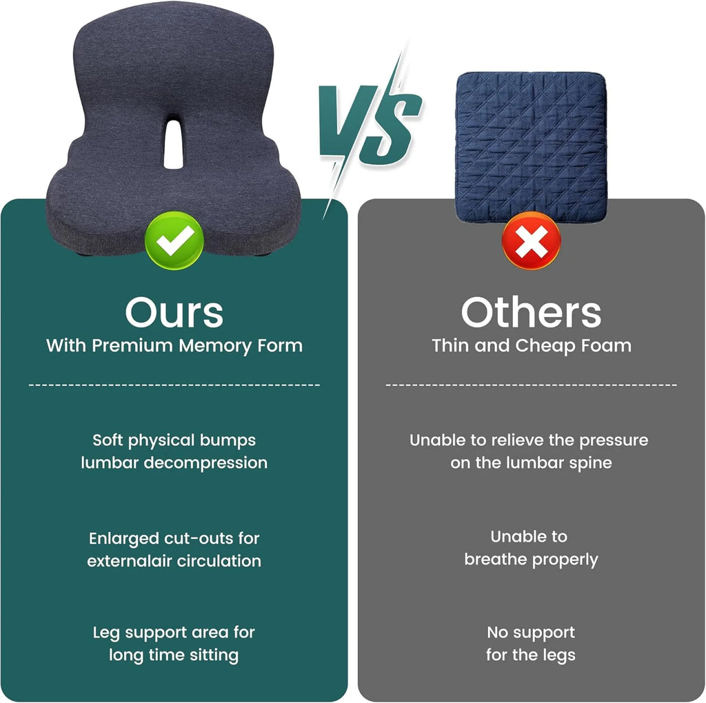 Cojín Lumbar de Memory Foam — Soporte para Espalda en Auto, Oficina y Silla