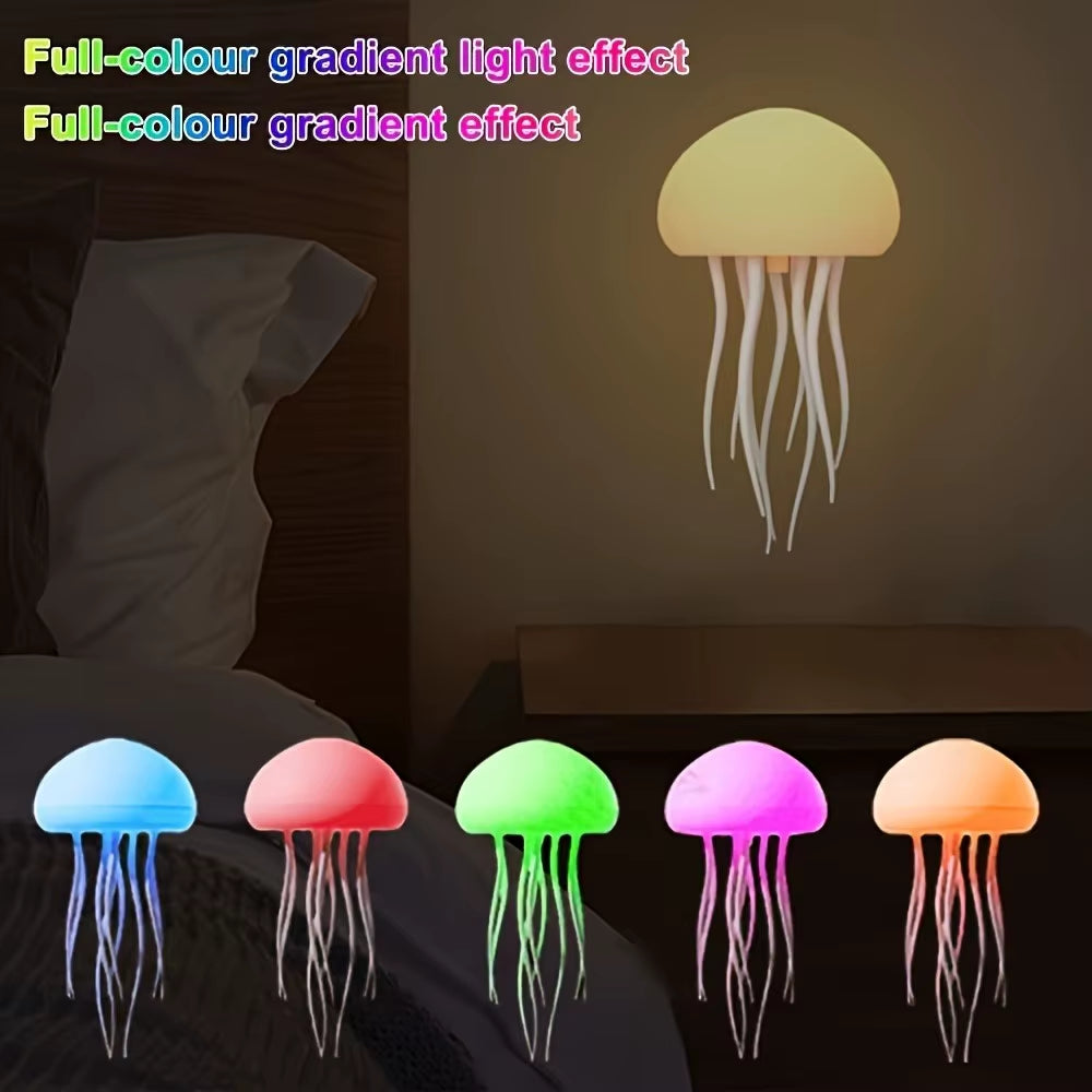 Lámpara Medusa Flotante — Luz Nocturna RGB con Control de Voz y Carga USB