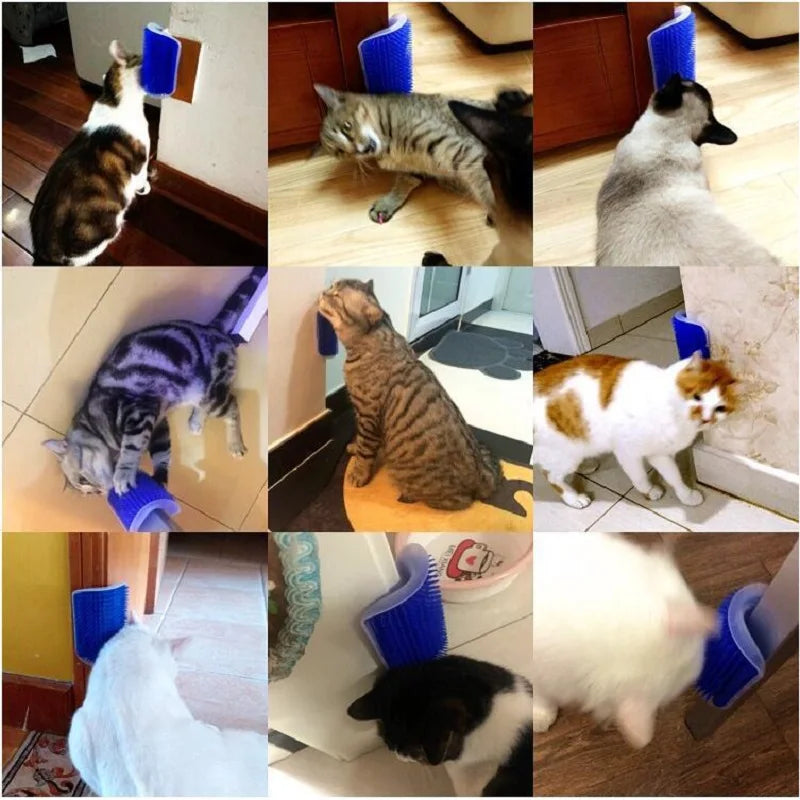 Rascador y Cepillo Masajeador para Gatos — Peine de Grooming y Cuidado Felino