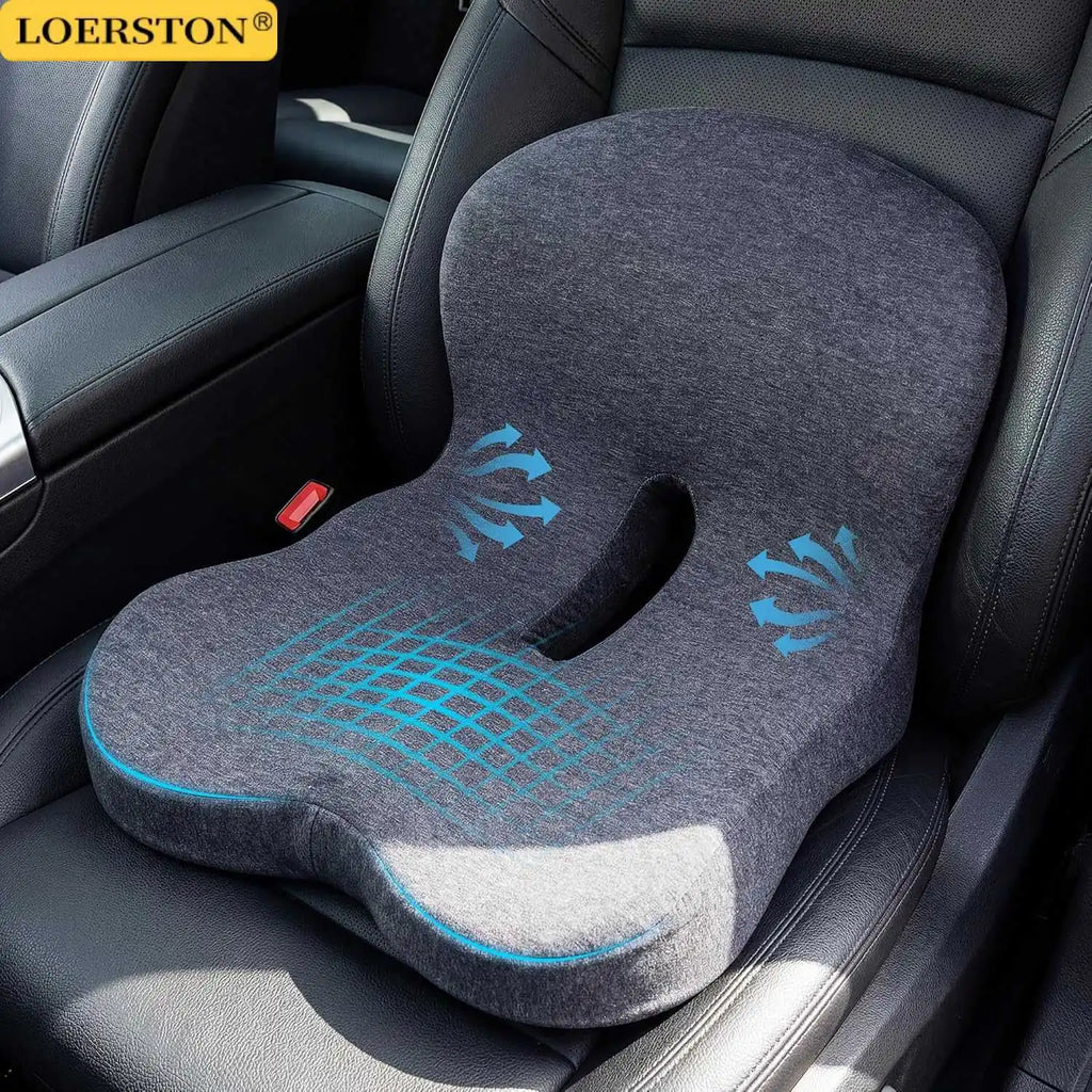 Cojín Lumbar de Memory Foam — Soporte para Espalda en Auto, Oficina y Silla