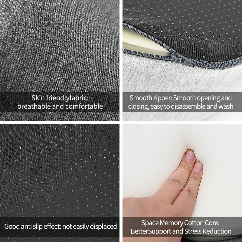 Cojín Lumbar de Memory Foam — Soporte para Espalda en Auto, Oficina y Silla