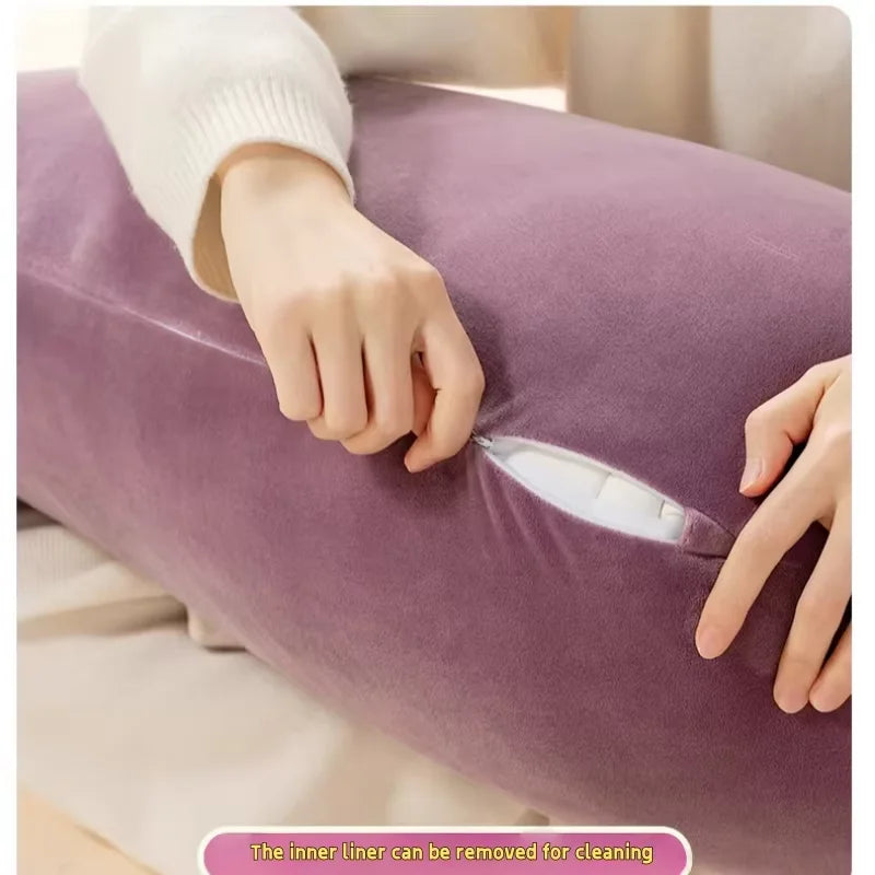 Almohada de Abrazo Berenjena — Cojín Suave para Piernas y Descanso Cómodo