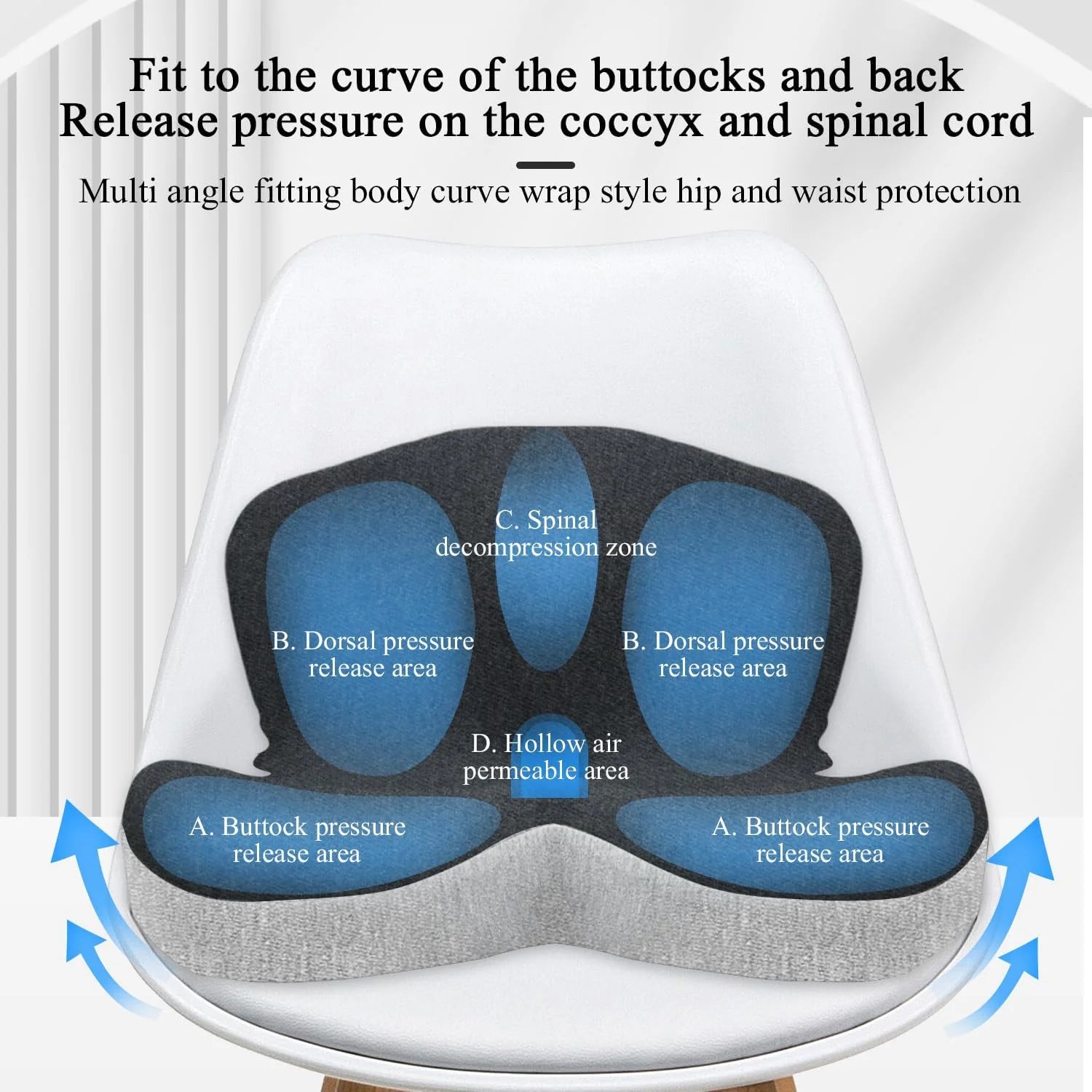 Cojín Lumbar de Memory Foam — Soporte para Espalda en Auto, Oficina y Silla