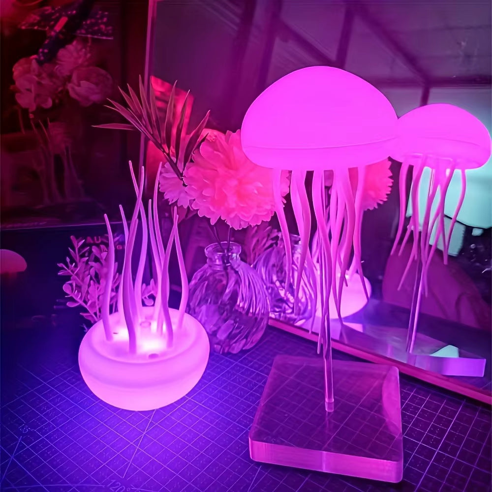 Lámpara Medusa Flotante — Luz Nocturna RGB con Control de Voz y Carga USB