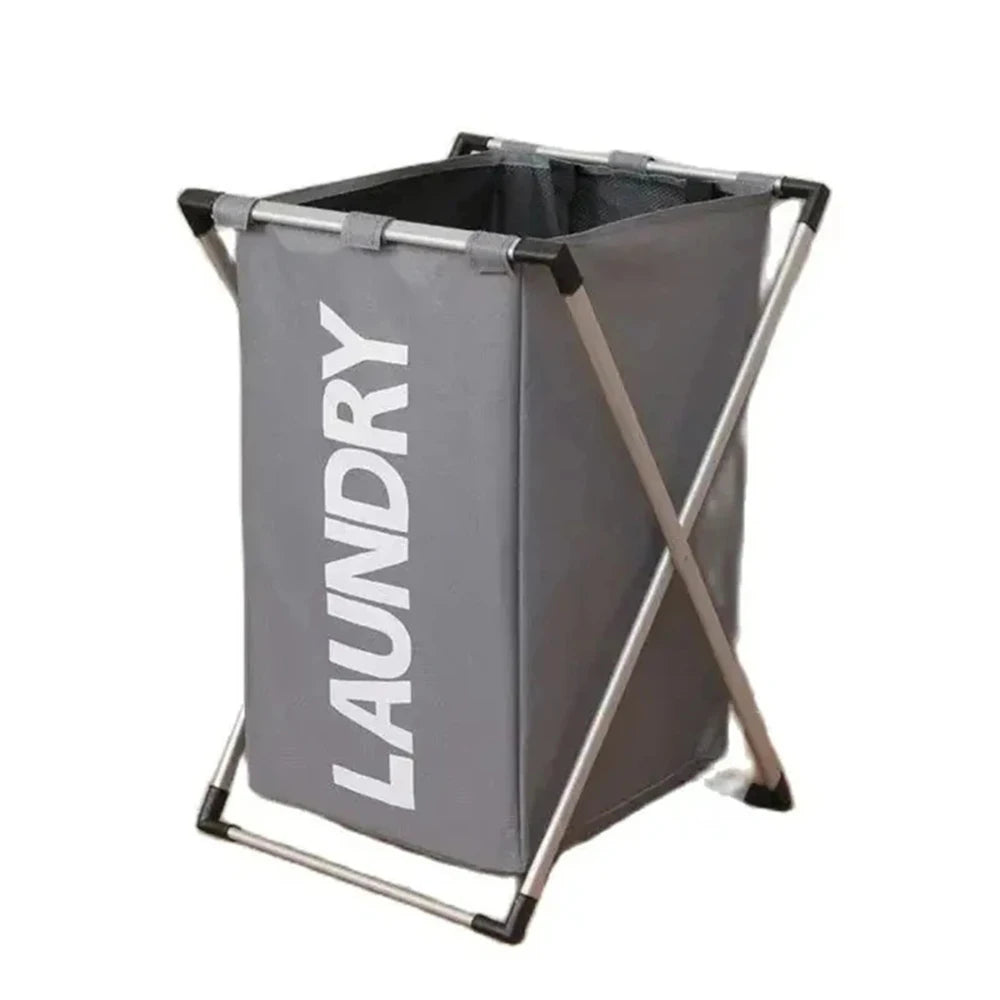 Cesto de Ropa Plegable con Compartimentos — Organizador Impermeable para Baño y Lavandería