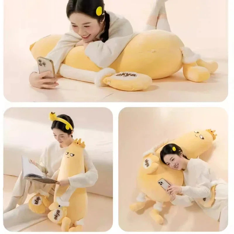 Almohada de Abrazo Berenjena — Cojín Suave para Piernas y Descanso Cómodo